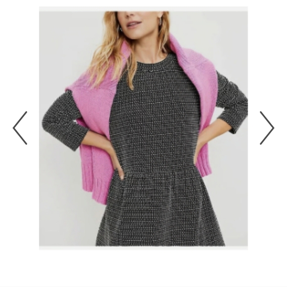 LOFT Textured Swing Dress Button Back Black White XS - Picture 6 of 6